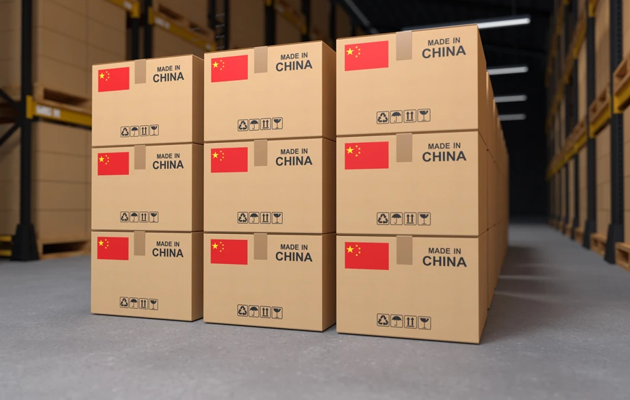 cajas con bandera china