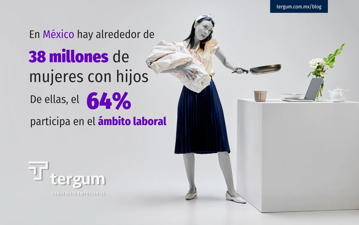 En México hay alrededor de 38.5 millones de mujeres con hijos. De ellas, el 64.4 % participa en el ámbito laboral. 