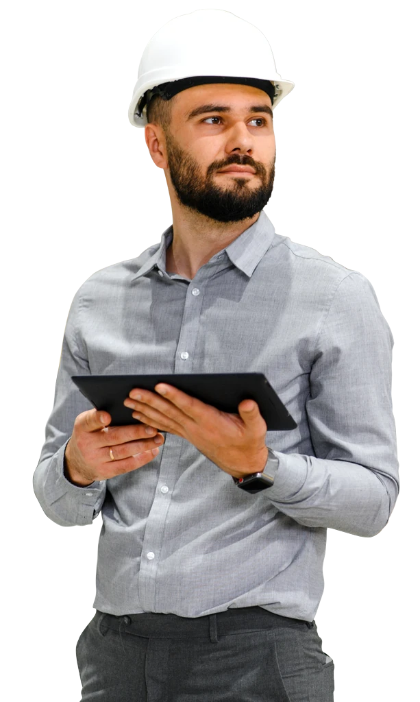 trabajador con tablet